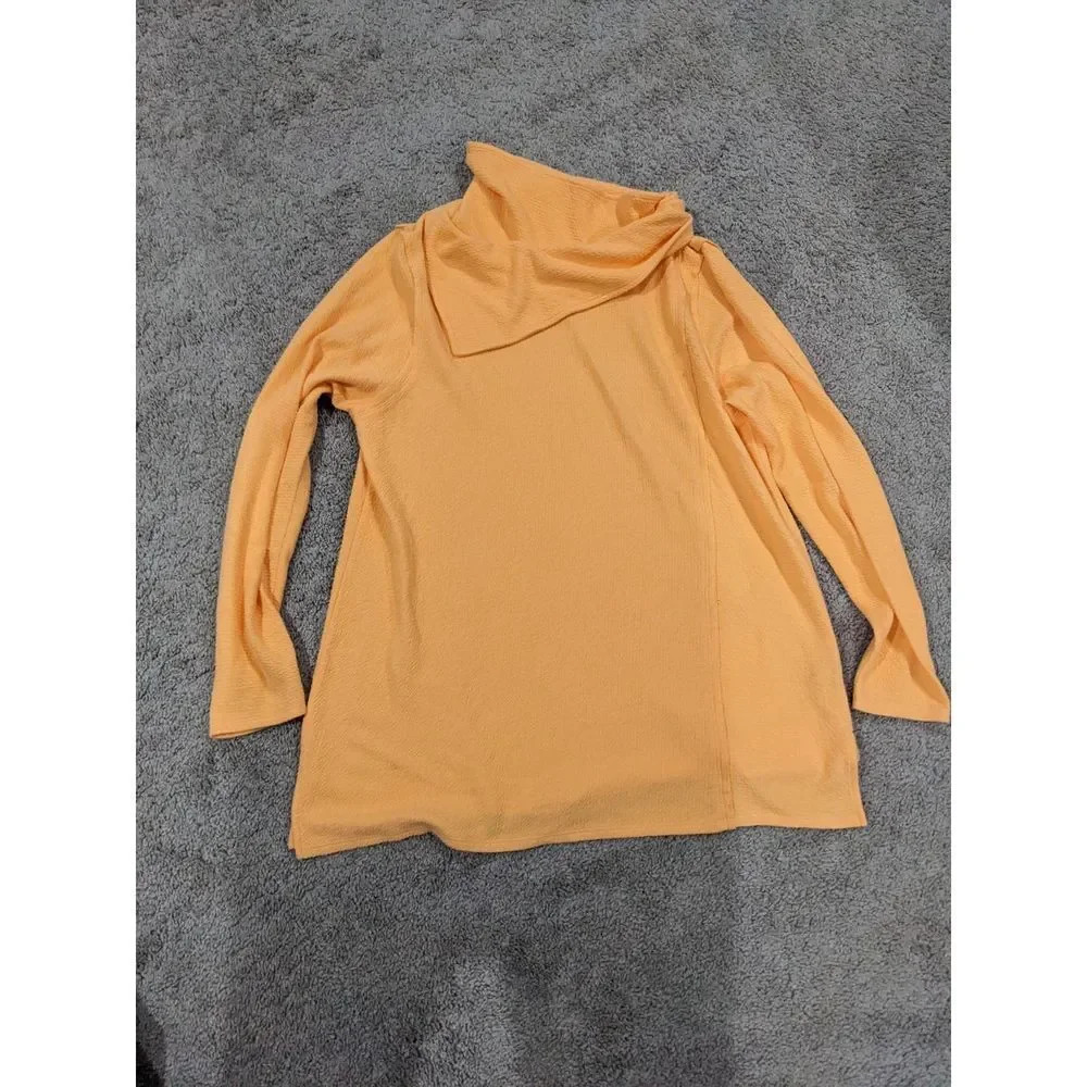 Soft Surroundings Peach‎ Orange Playa Pullover Long Sleeve Tunic XL